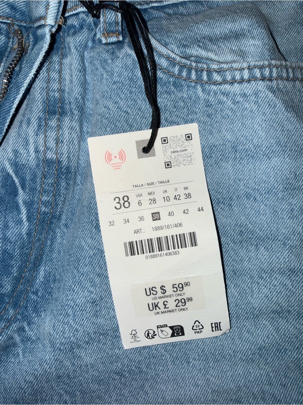 Zara Light Blue Flare Jeans - Picture 2 of 4